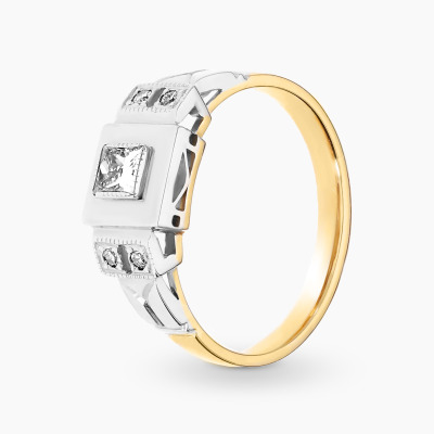 Pierścionek złoty 0,585 w stylu Art Déco z diamentami...