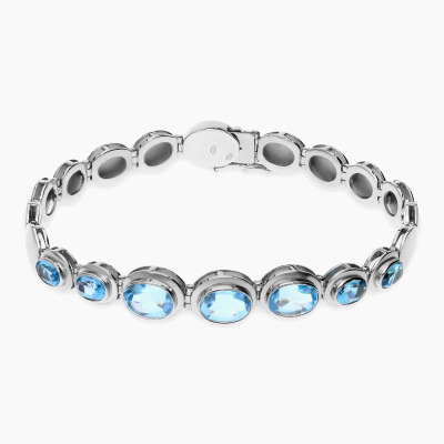 Bransoleta z białego złota 585 z topazami 7,51 ct