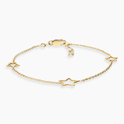 Bransoletka celebrytka z żółtego złota 585 gwiazdki