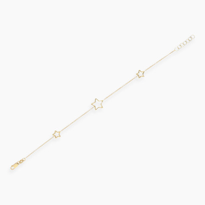 Bransoletka celebrytka z żółtego złota 585 gwiazdki 2