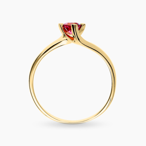 Pierścionek z żółtego złota 585 z okrągłym turmalinem 0,26 ct