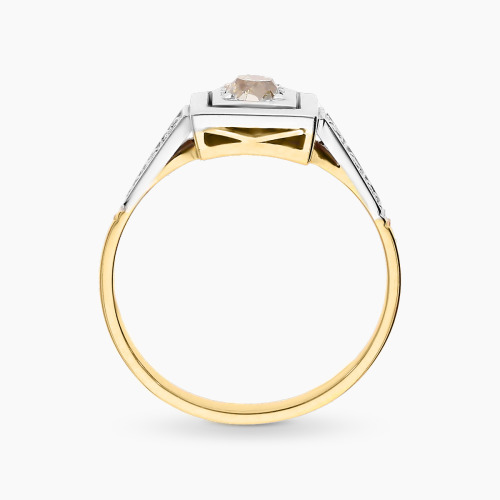 Pierścionek z dwukolorowego złota 585 z brylantami 0,52 ct