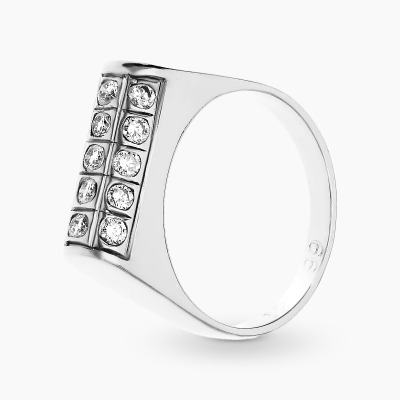 Pierścionek z białego złota 585 z brylantami 0,45 ct Vs/G.