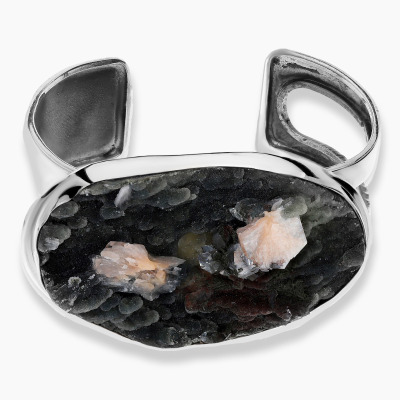 Bransoletka srebrna z okazałym czarnym chalcedonem 2