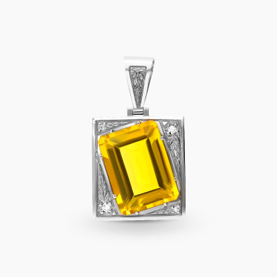 Zawieszka ze złota z cytrynem i brylantami