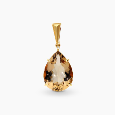 Zawieszka ze złota z kwarcem dymnym