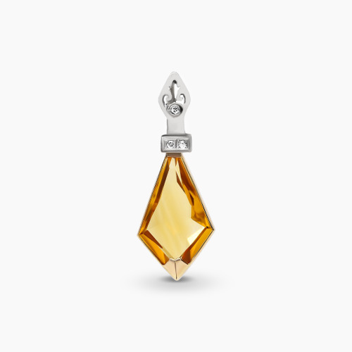 Zawieszka złota 585 z brylantami i cytrynem