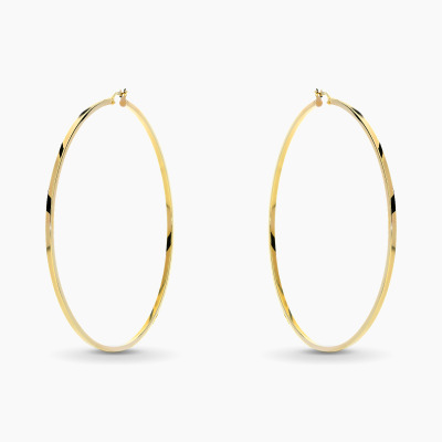 Kolczyki z żółtego złota 585 delikatne koła 7,5 cm