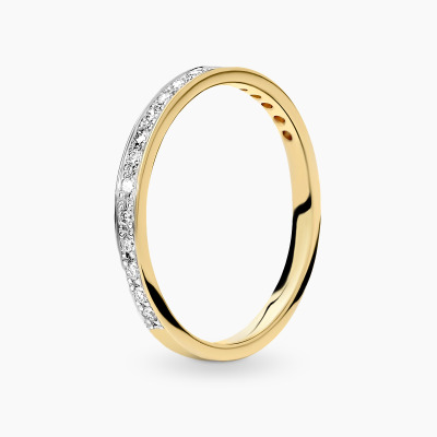 Pierścionek obrączka z żółtego i białego złota 585 z...