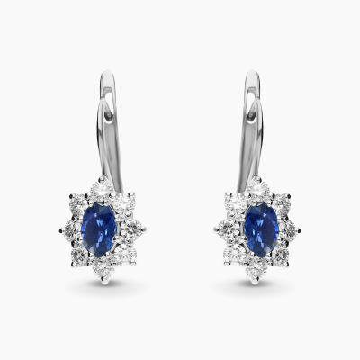 Kolczyki Venezia z białego złota 585 z szafirami 1,66 ct...