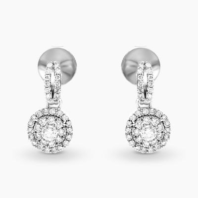 Kolczyki z białego złota 585 z brylantami 0,62 ct