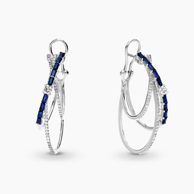 Kolczyki wiszące z białego złota 750 z brylantami i... 2