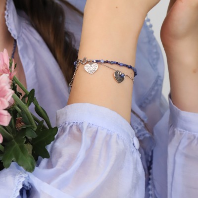 Bransoletka Flower Garden srebrna platynowana z... 2