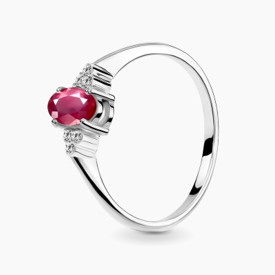 Pierścionek z białego złota 585 Perugia z rubinem 0,52 ct...