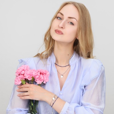 Naszyjnik Flower Garden srebrny platynowany splot ankier... 2