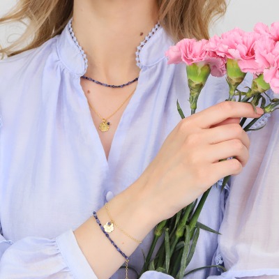 Bransoletka Flower Garden srebrna pozłacana z kwiatem i... 2