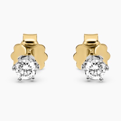 Kolczyki żółtego i białego złota 585 Vicenza z brylantami...