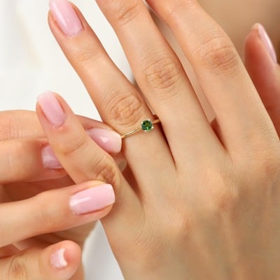 Pierścionek zaręczynowy Sorrento żółte złoto 585 z... 2