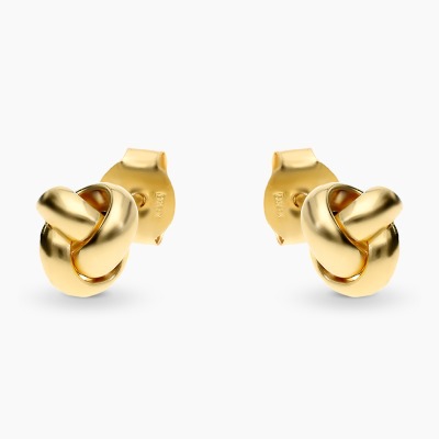 Kolczyki na sztyft z żółtego złota 585 supełki 0,87g