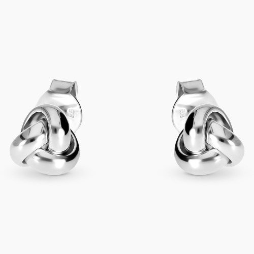 Kolczyki na sztyft z białego złota 585 supełki 0,89 g