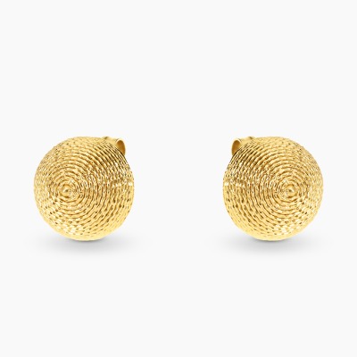 Kolczyki żółte złoto 585 diamentowane kulki