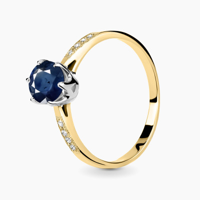 Pierścionek zaręczynowy Modena dwukolorowe złoto 585 z...