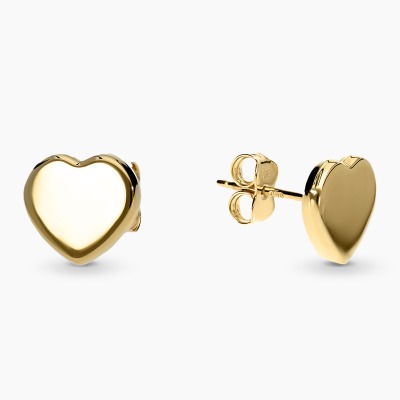 Kolczyki serduszka z żółtego złota 585 2