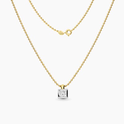 Naszyjnik kolia z dwukolorowego złota 750 z brylantem