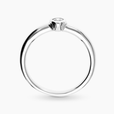 Pierścionek zaręczynowy białe złoto 750 z brylantem 0,10 ct 2