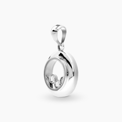 Zawieszka z białego złota 750 kółko z brylantami 0,10 ct 2