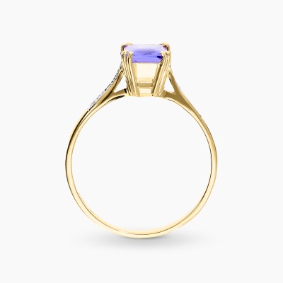 Pierścionek złoto 750 z okazałym tanzanitem 1,20 ct i... 2