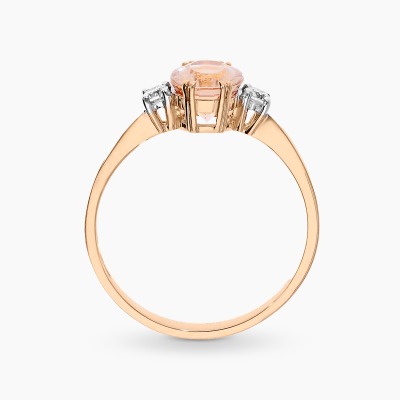 Pierścionek z różowego i białego złota 750 z morganitem... 2