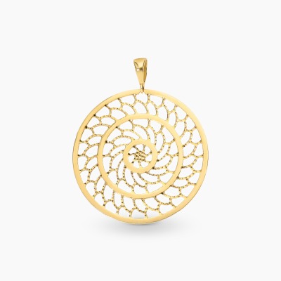 Zawieszka ażurowa w okrągłej formie z żółtego złota 585