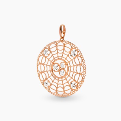 Zawieszka srebrne kółko ażurowe pozłacane różowym złotem 2