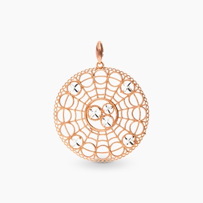 Zawieszka srebrne kółko ażurowe pozłacane różowym złotem
