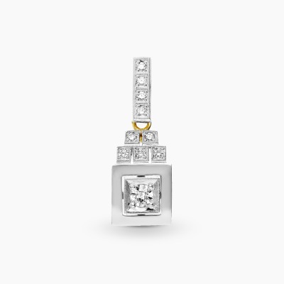 Zawieszka złota 585 Art Déco z brylantami  0,32 ct Vs/G,H