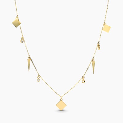 Naszyjnik celebrytka z żółtego złota 585 wiszące ozdoby...