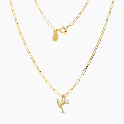 Naszyjnik Flower Garden srebrny pozłacany splot ankier z... 2