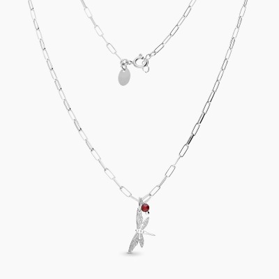 Naszyjnik Flower Garden srebrny platynowany splot ankier... 2