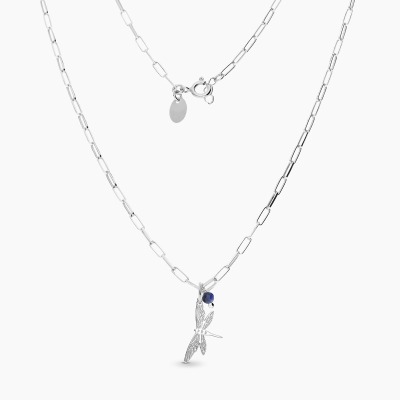 Naszyjnik Flower Garden srebrny platynowany splot ankier... 2