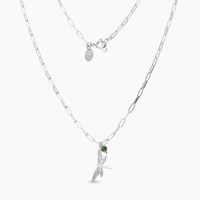 Naszyjnik Flower Garden srebrny platynowany splot ankier... 2