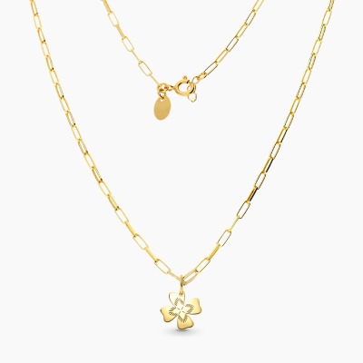 Naszyjnik Flower Garden srebrny pozłacany splot ankier z... 2