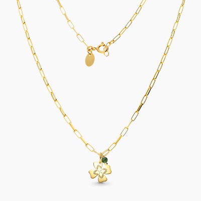 Naszyjnik Flower Garden srebrny pozłacany splot ankier z... 2