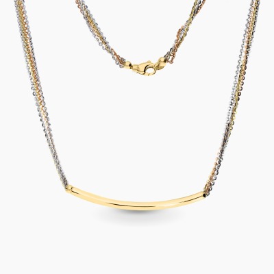 Naszyjnik w trzech kolorach złota 585 z elementem...