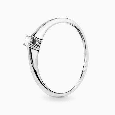 Pierścionek białe złoto 585 Parma z białym szafirem