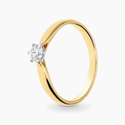 Pierścionek w klasycznej odsłonie z dwukolorowego złota...