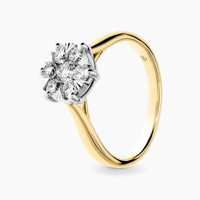 Pierścionek zaręczynowy dwukolorowe złoto 585 z...