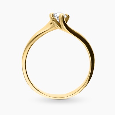 Pierścionek z żółtego złota z brylantem 0,25 ct 2