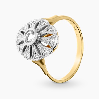 Pierścionek złoto 585 z brylantami 0,36 ct
