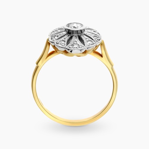 Pierścionek złoto 585 z brylantami 0,36 ct